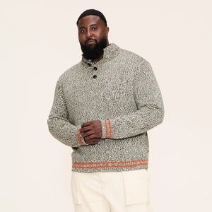 Woolrich x Target Mens Tall XLT Extra Large XL Marl Pullover Sweater Olive Green